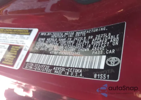 2016 Toyota Camry Se from USA, damaged, VIN 4T1BF1FK9GU522145